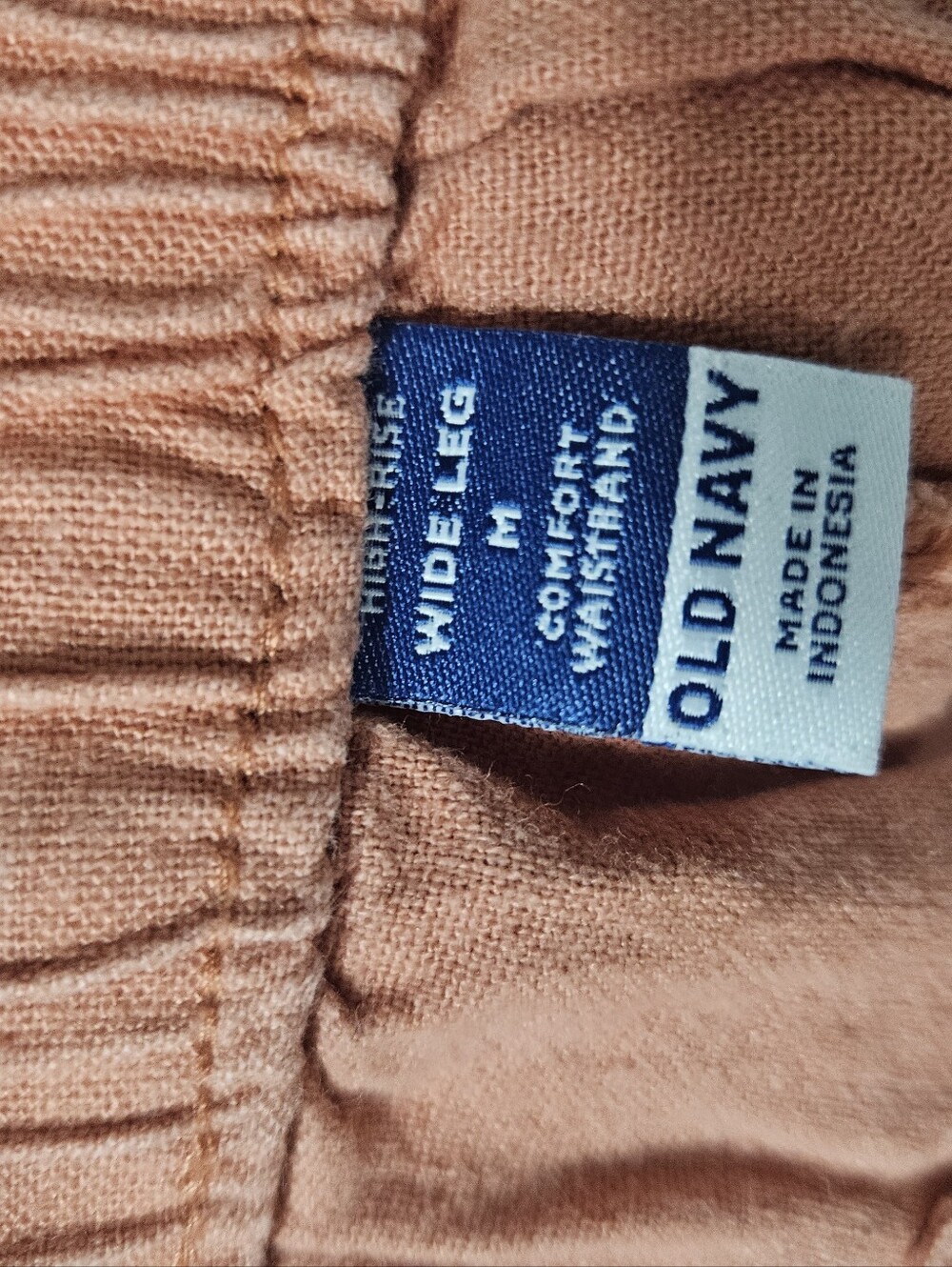 Old Navy High-Rise Wide Leg Pants Womens Medium Comfort Waist Peach Lagenlook - Picture 9 of 10